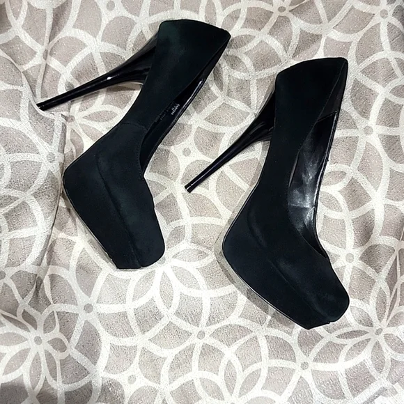 Steve Madden Whimsigoth leather Upper Caryssa Black Suede  Shoes 7.5 - Picture 5 of 10